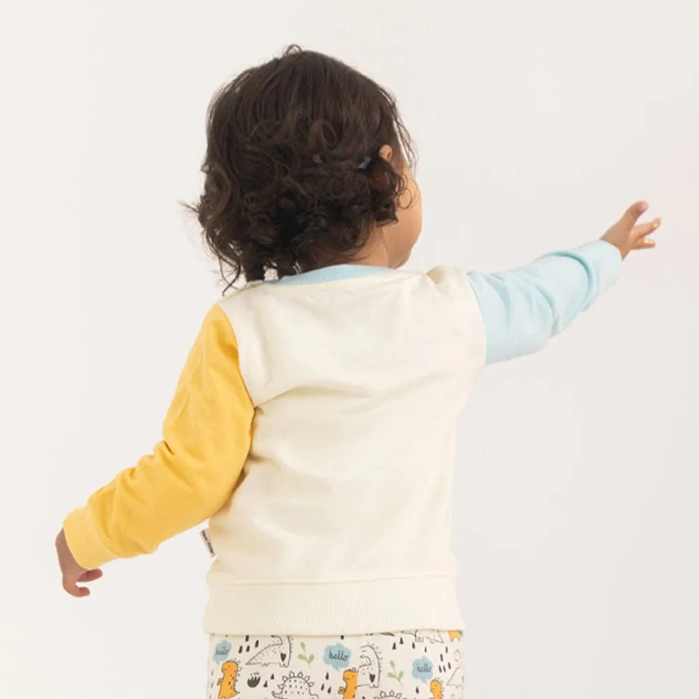 100% Cotton Full Sleeve Boy Sweatshirts, Off white