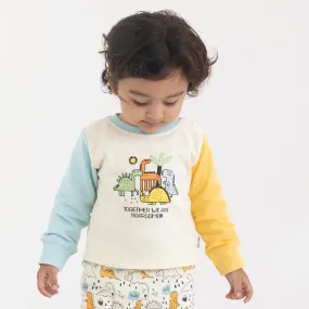 100% Cotton Full Sleeve Boy Sweatshirts, Off white