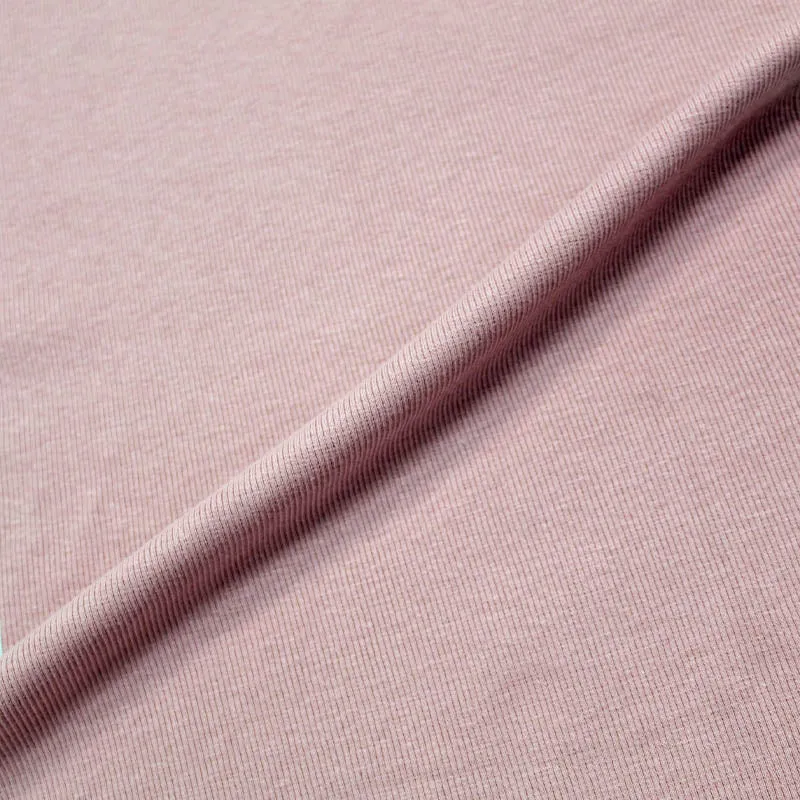 1x1 Circular Cotton Elastane Ribbing - Pink