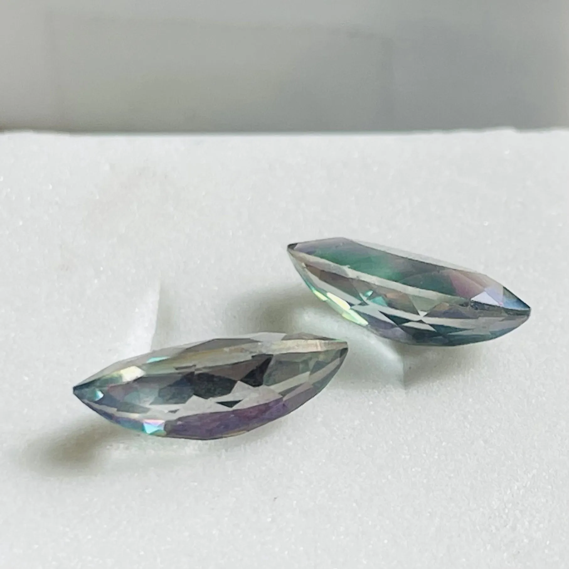 3 CTW Mystic Fire Topaz Loose Gem Stone Marquise Shape Aura Borealis 12x6mm Set