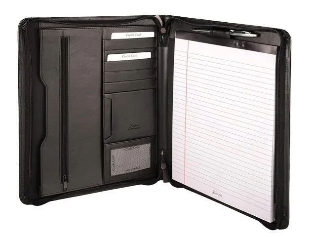 Adpel A4 Ascot Genuine Leather Zip Around Executive Folio