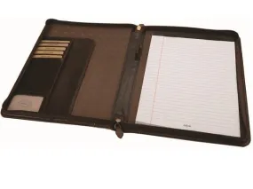 Adpel A4 Dakota Leather Zip Around Folder | Brown