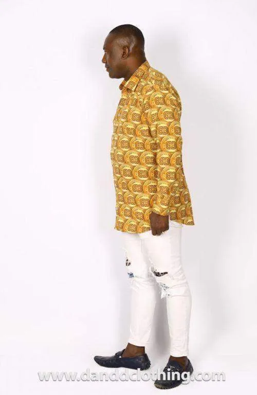 African Gold Shirt For Men