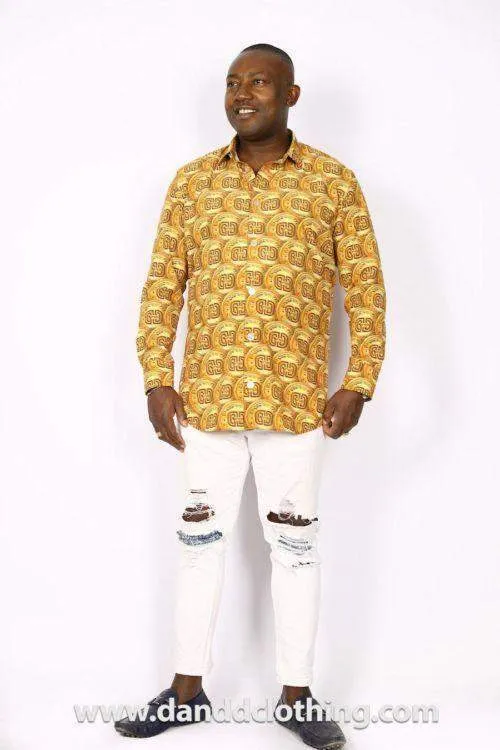 African Gold Shirt For Men