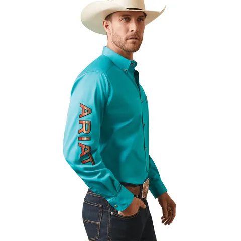 Ariat Men's Team Logo Twill Fitted Long Sleeve Shirt 10043569
