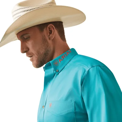 Ariat Men's Team Logo Twill Fitted Long Sleeve Shirt 10043569