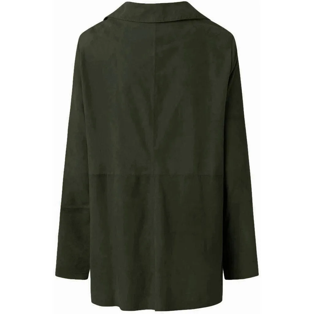 Beautiful oversize suede blazer / 50234 - Forest green