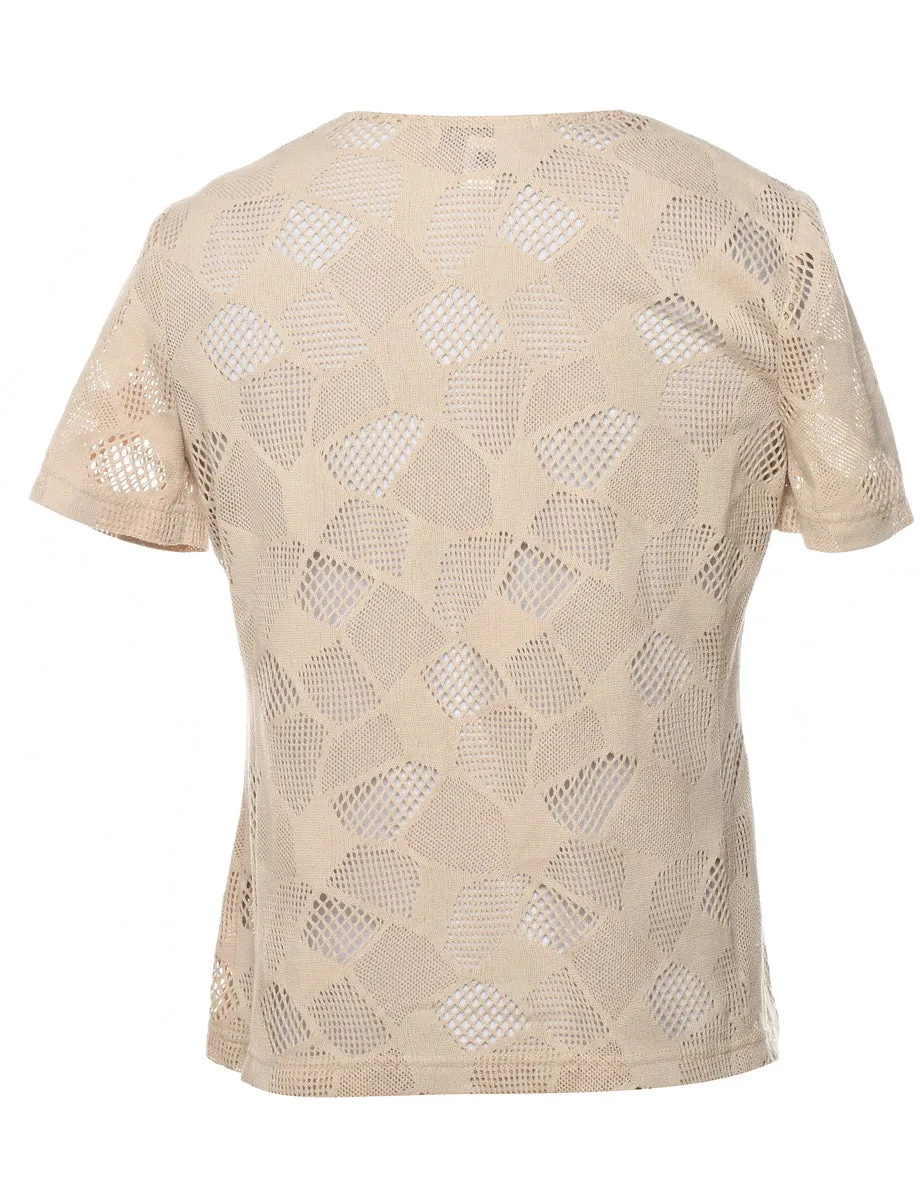 Beige Lace Design Jacket - S