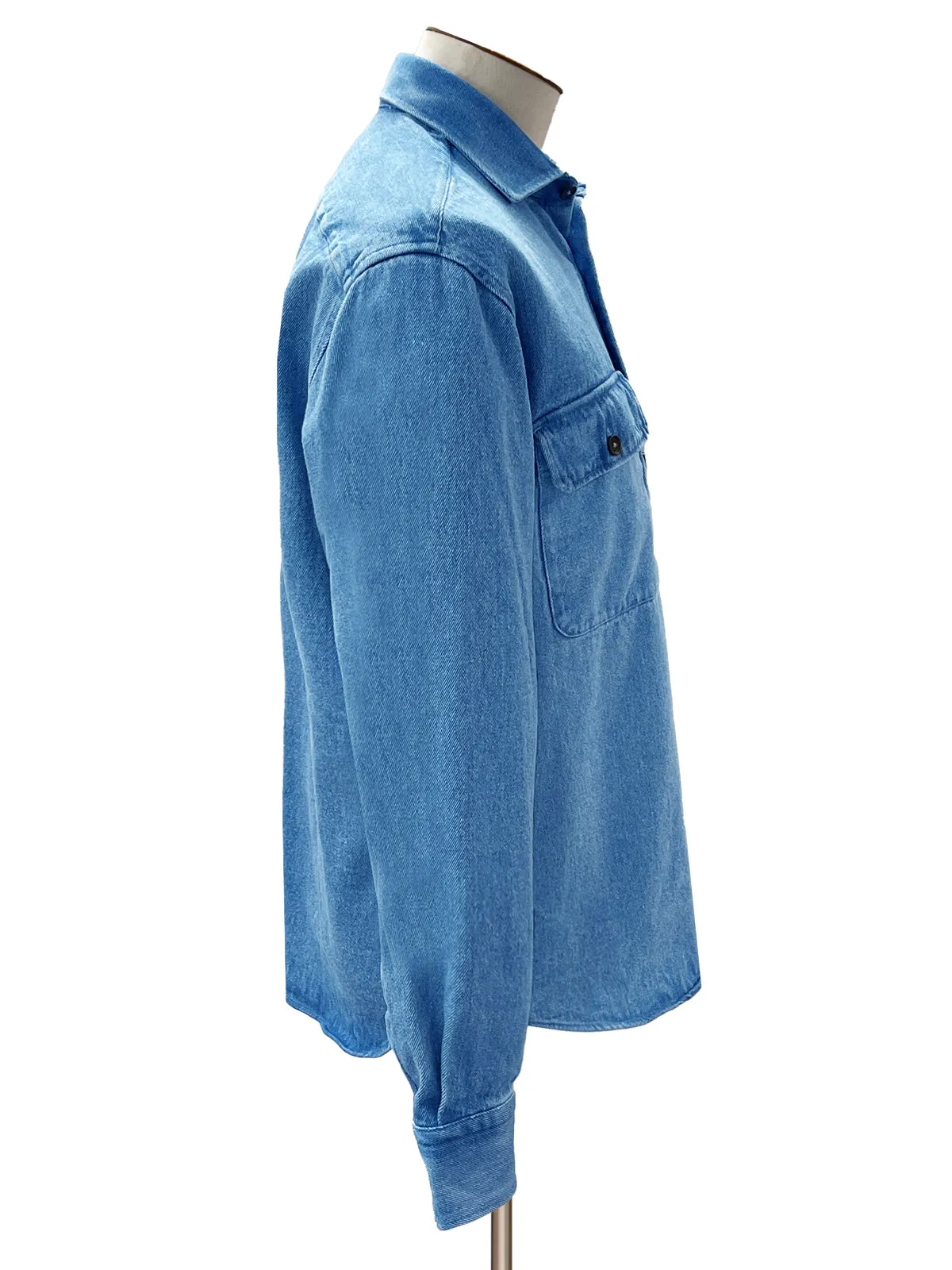 Blue Denim Double Pocket Overshirt