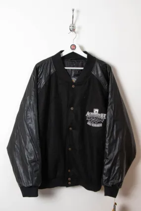 BNWT Texas Hold 'Em Ages 'High No Limits' Leather Bomber Jacket (XL)