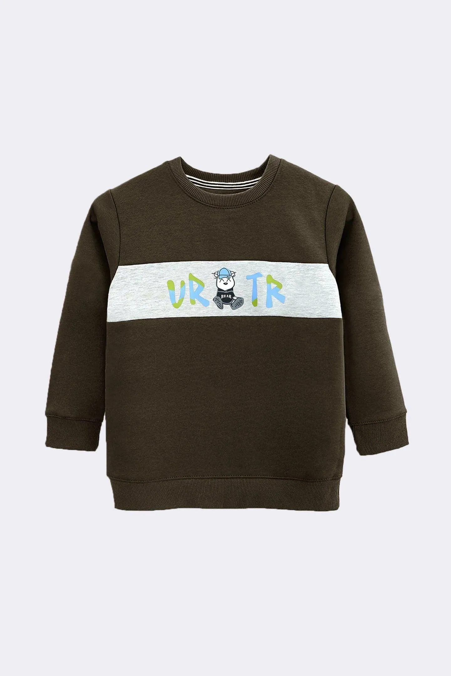 Boys Green Printed Sweatshirt