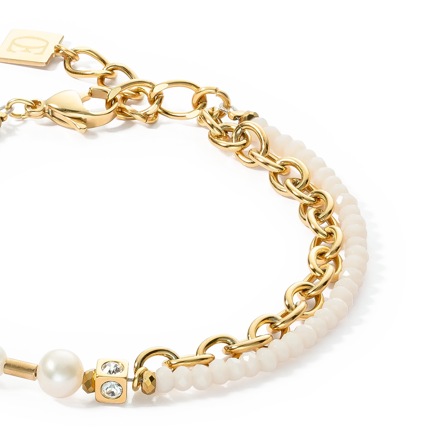 Bracelet Chain & Pearl Fever white-gold