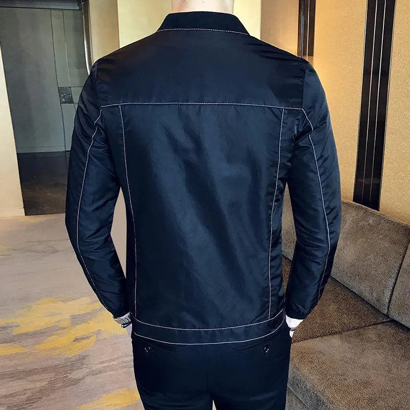 Casual Jackets Men's Slim Fit Jacket Black