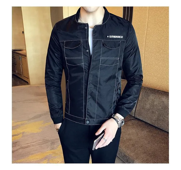 Casual Jackets Men's Slim Fit Jacket Black