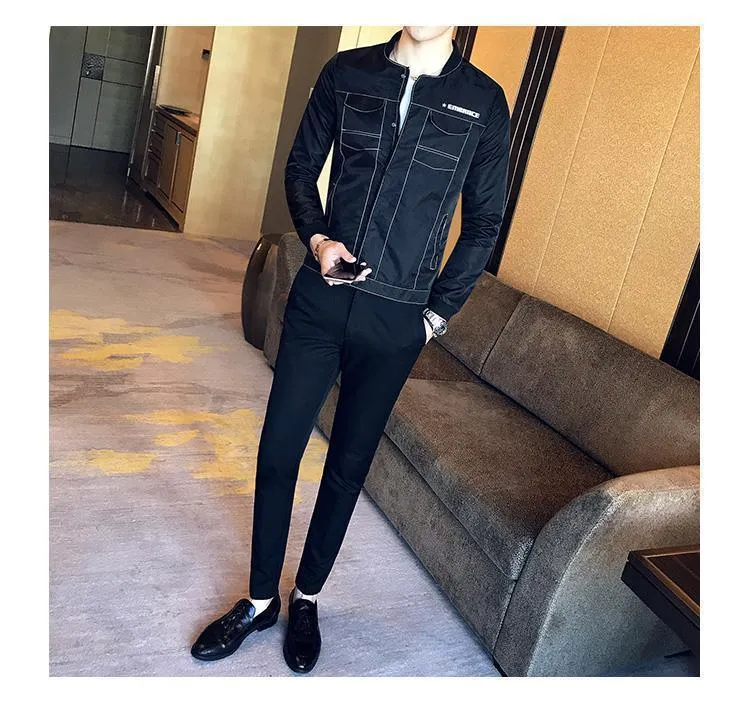 Casual Jackets Men's Slim Fit Jacket Black