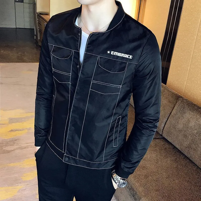 Casual Jackets Men's Slim Fit Jacket Black