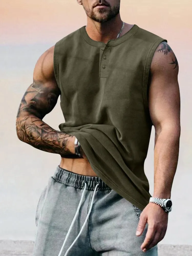 Casual Sleeveless Solid Color Tank Top