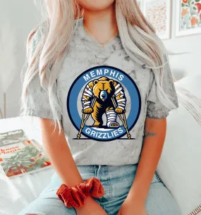 Optimal Comfort Colors Retro Grizzlies Injured Color Blast Shirt in Adult Sizes