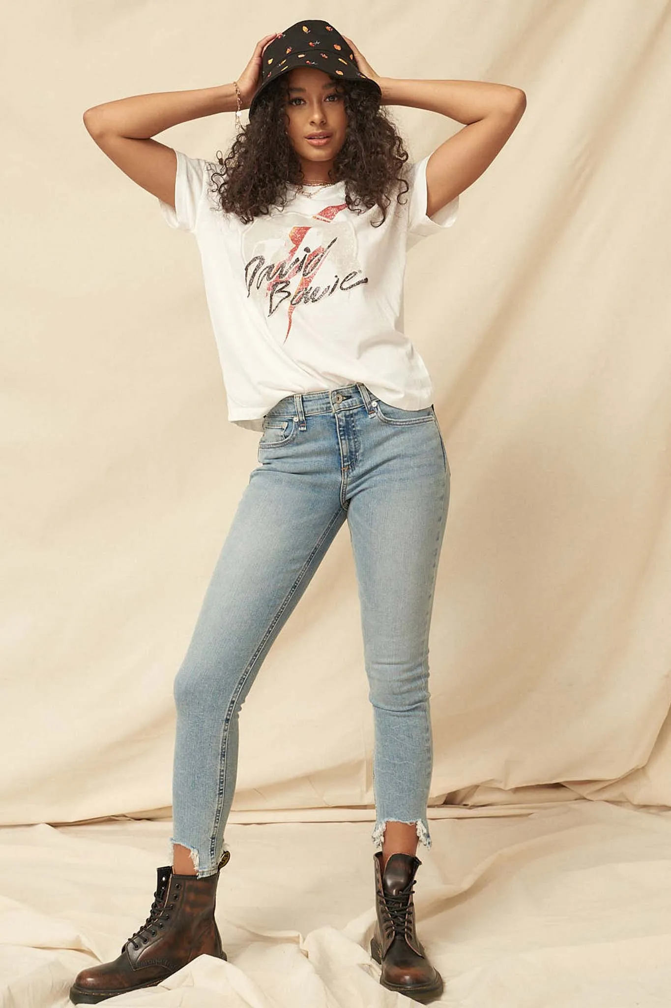 David Bowie Silhouette Vintage-Print Graphic Tee