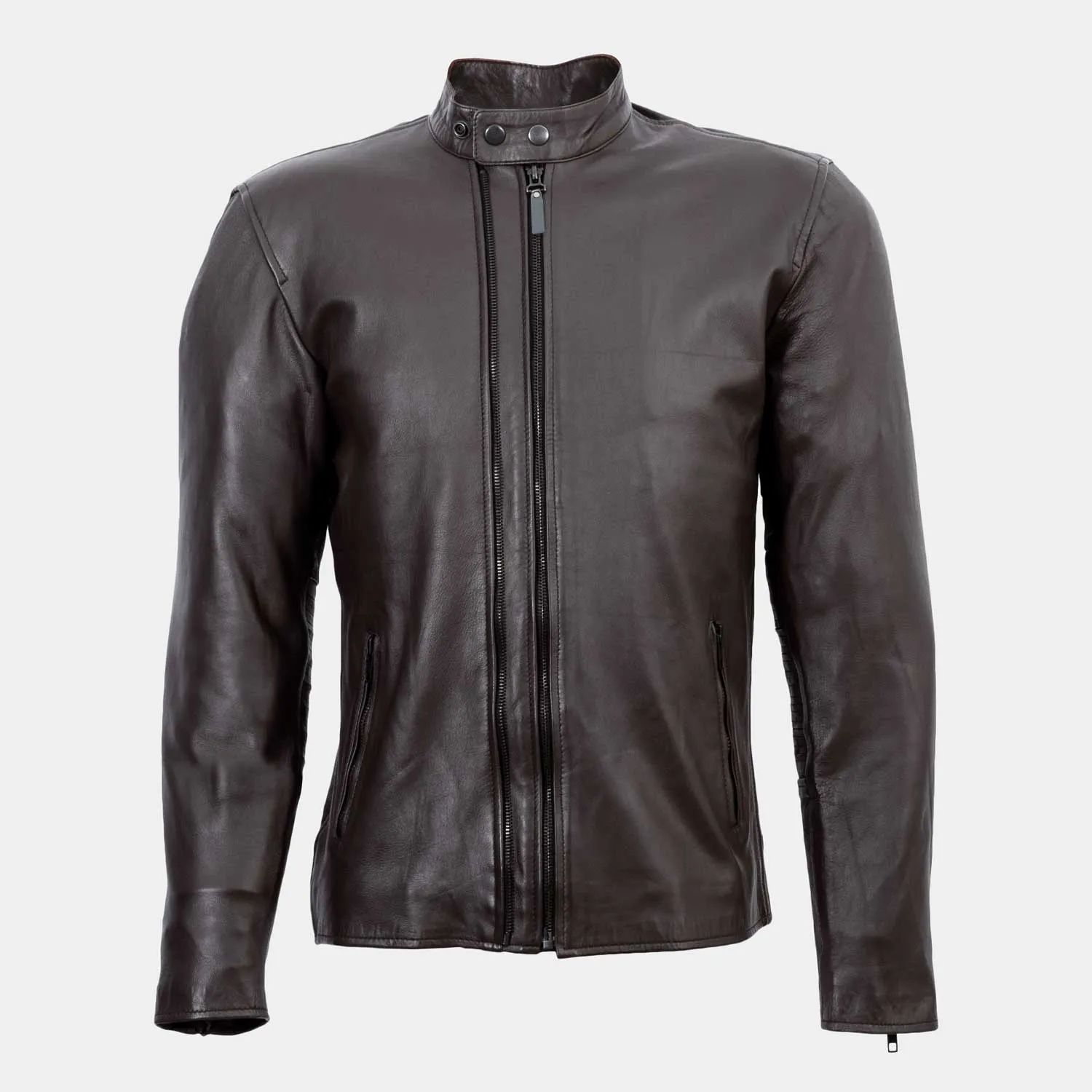 Deosai Brown Biker Leather Jacket