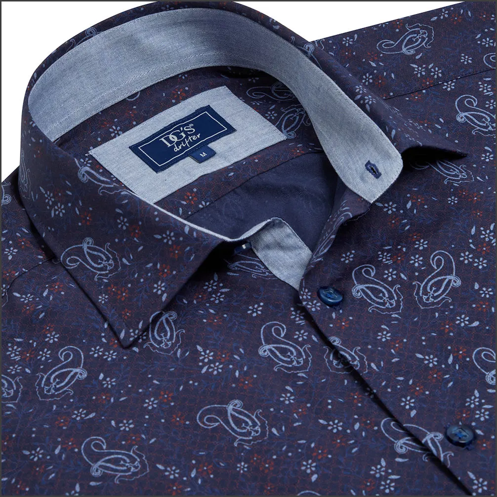 Drifter Geneva  Navy Wine Pattern^