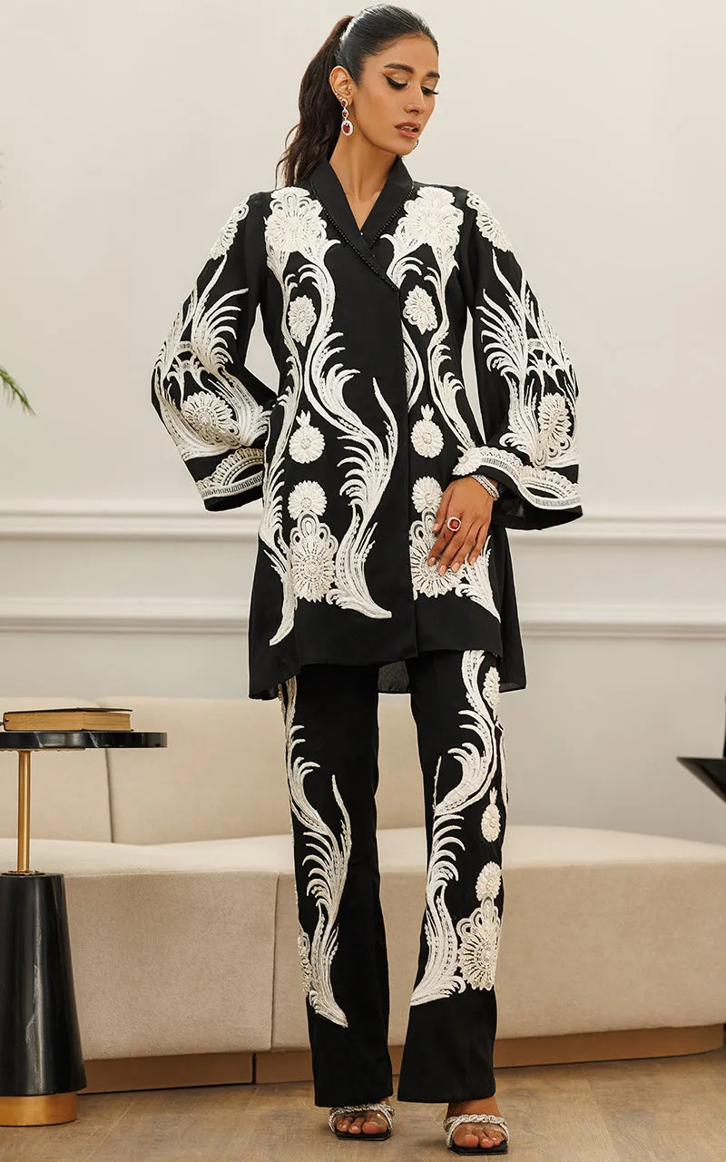 Embroidered Jacket With Embroidered Trouser