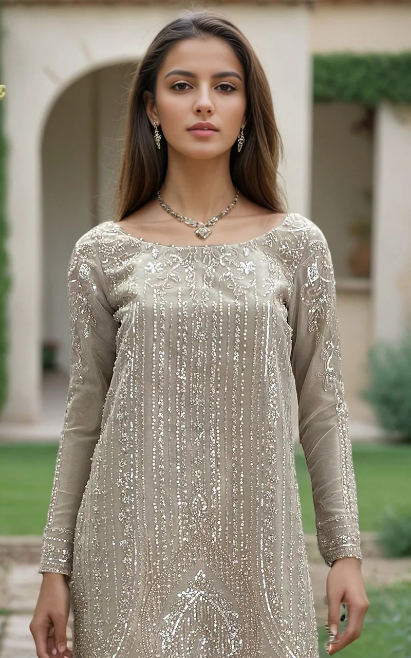 Embroidered Shirt With Trouser