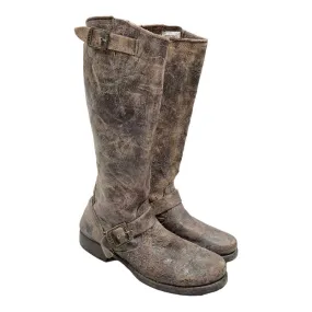 Frye Veronica Distressed Tall Leather Boots Size 7