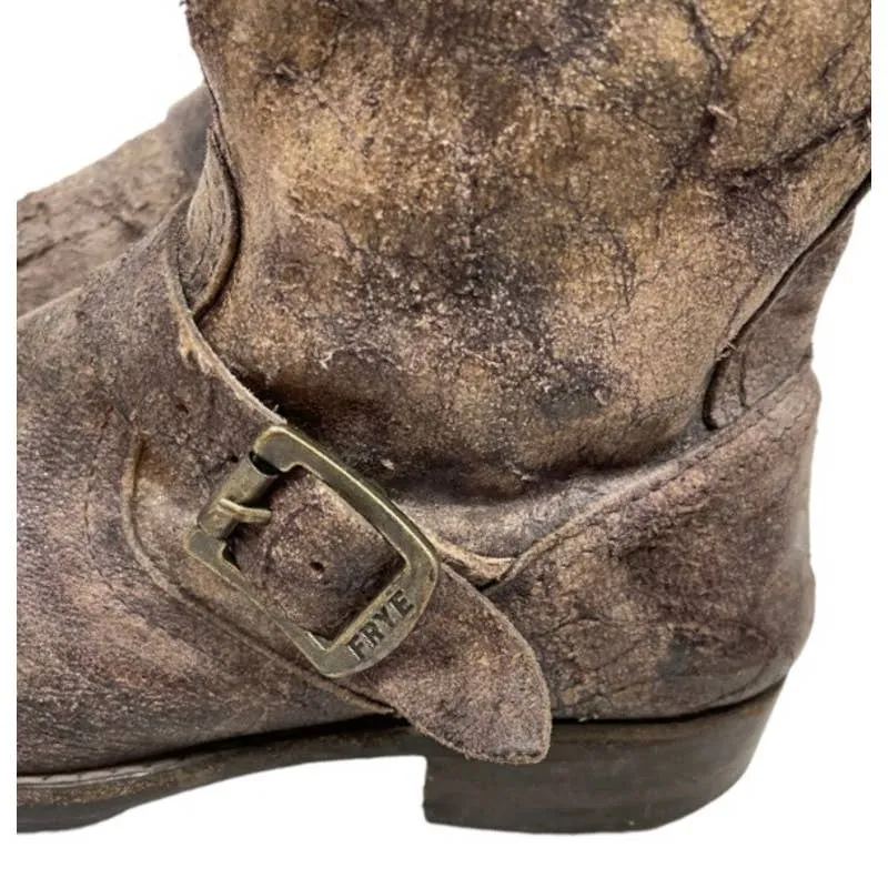Frye Veronica Distressed Tall Leather Boots Size 7