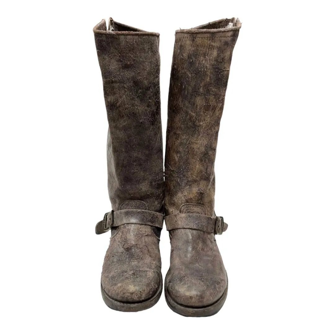 Frye Veronica Distressed Tall Leather Boots Size 7