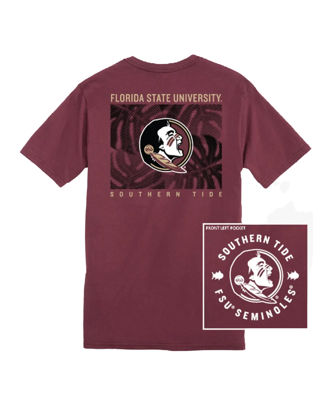 FSU Halftone Monstera SS T-Shirt Chianti