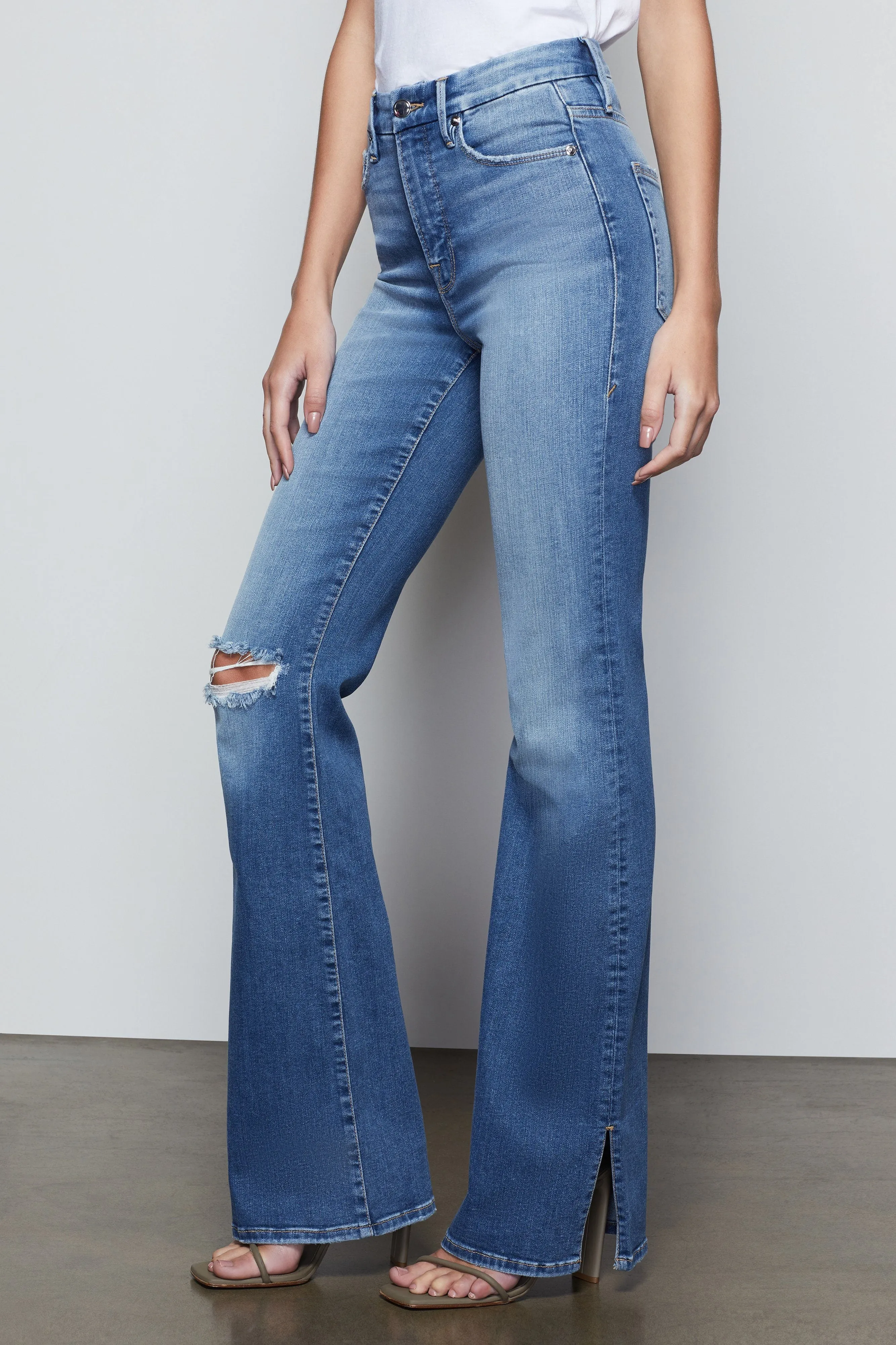 GOOD FLARE W/ SPLIT HEM | BLUE458