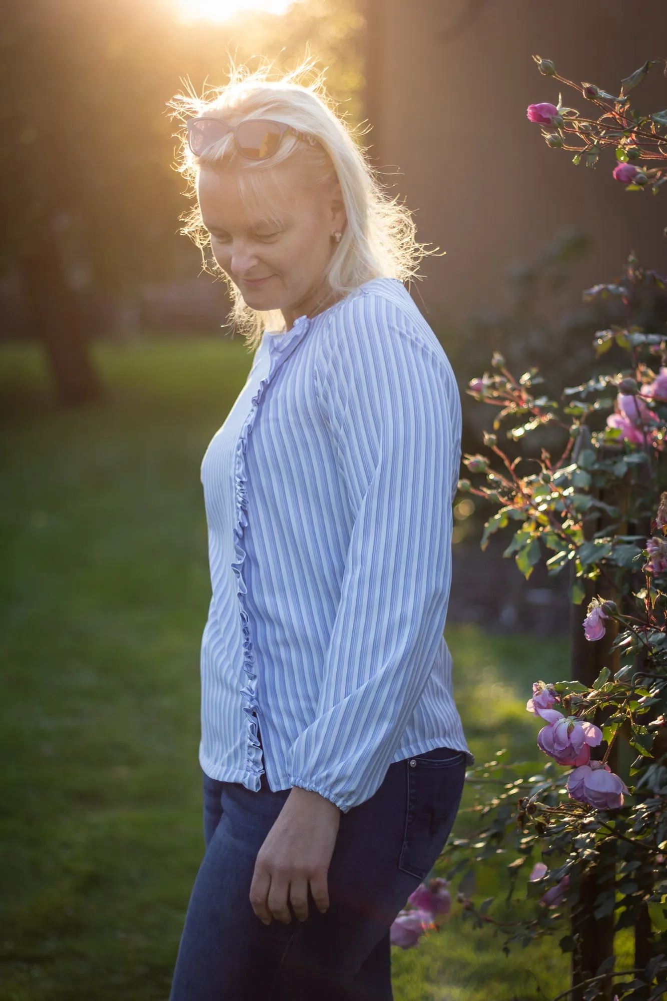 Greta - Bluse mit versetzter Knopfleiste