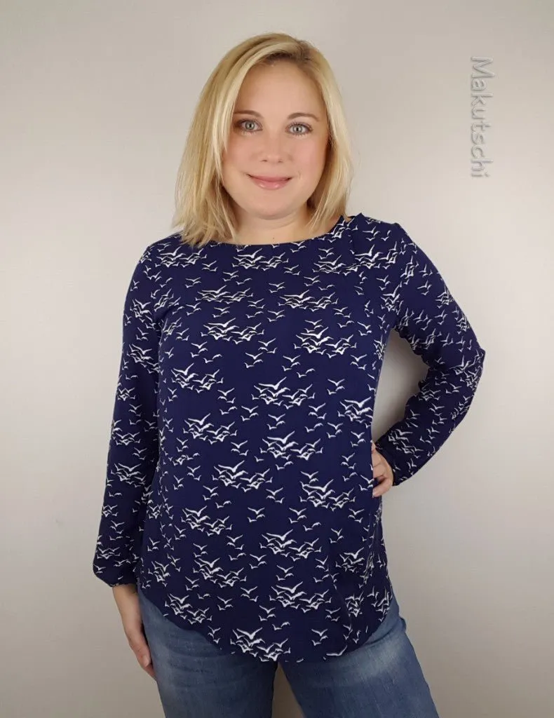 Greta - Bluse mit versetzter Knopfleiste
