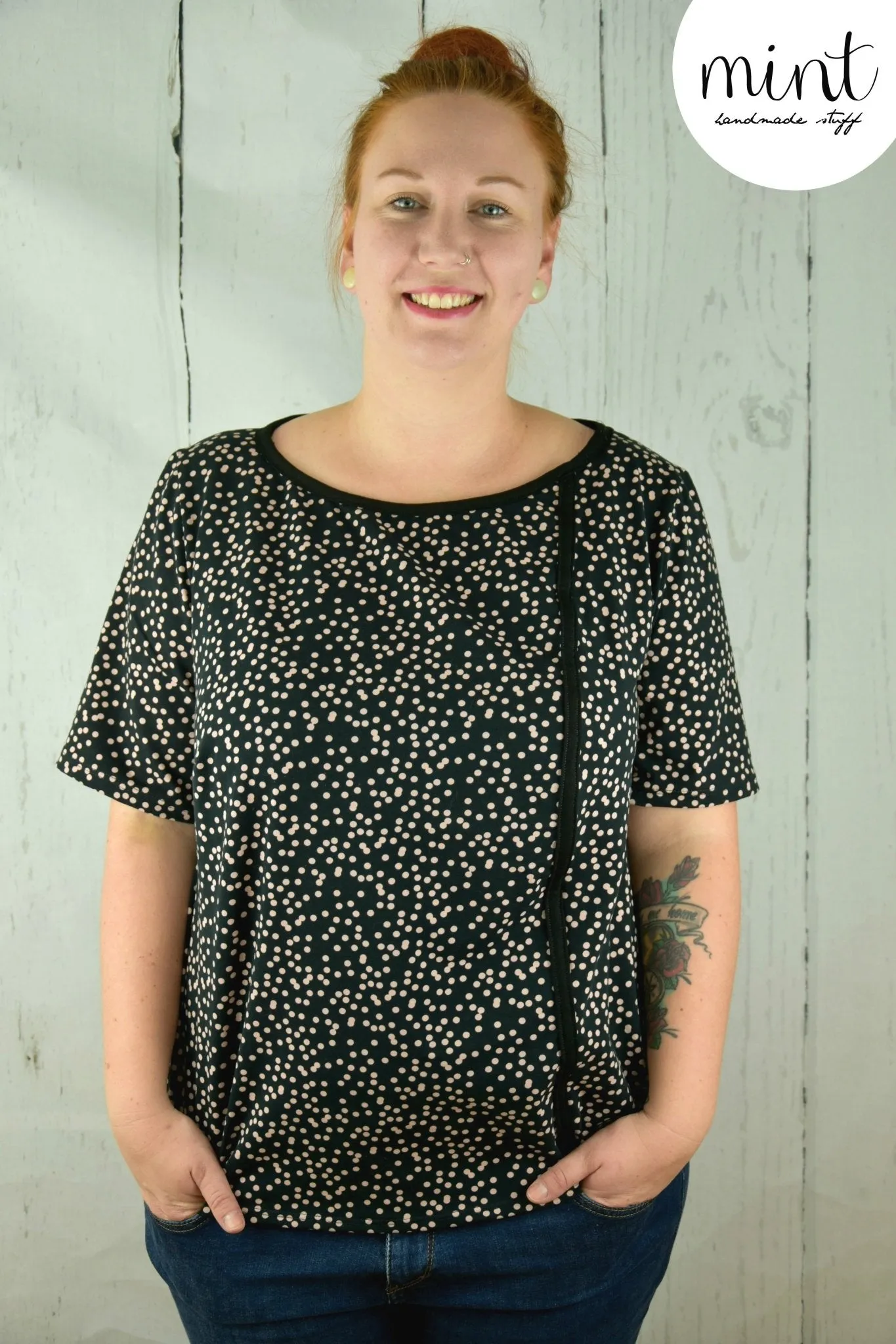 Greta - Bluse mit versetzter Knopfleiste
