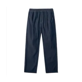 [GROOVERHYME] DENIM ONE-TUCK WIDE SETUP PANTS (DARK BLUE) M