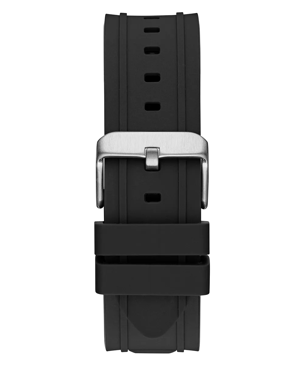 GUESS Mens Black Silver Tone Multi-function Watch