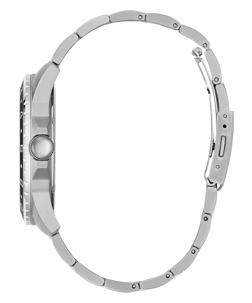 GUESS Mens Silver Tone Multi-function Watch
