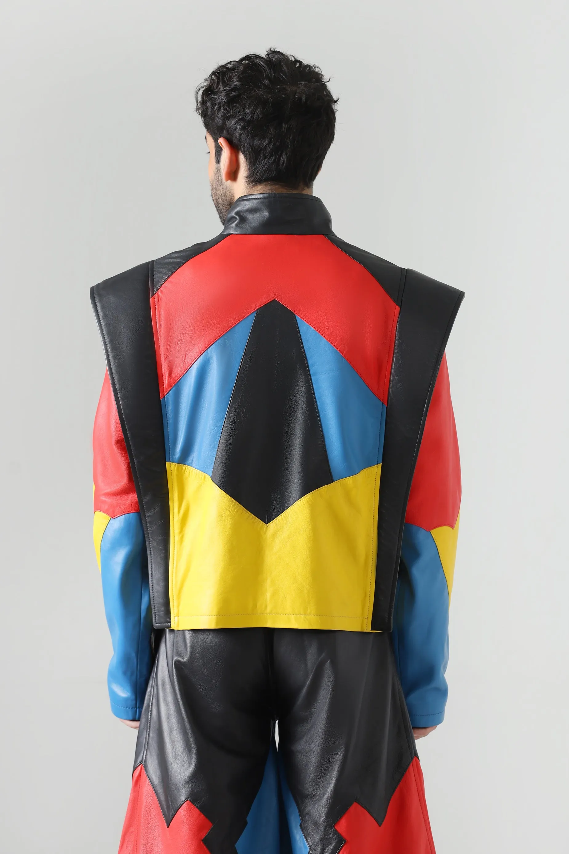 HAND EMBROIDERED LEATHER RACER JACKET