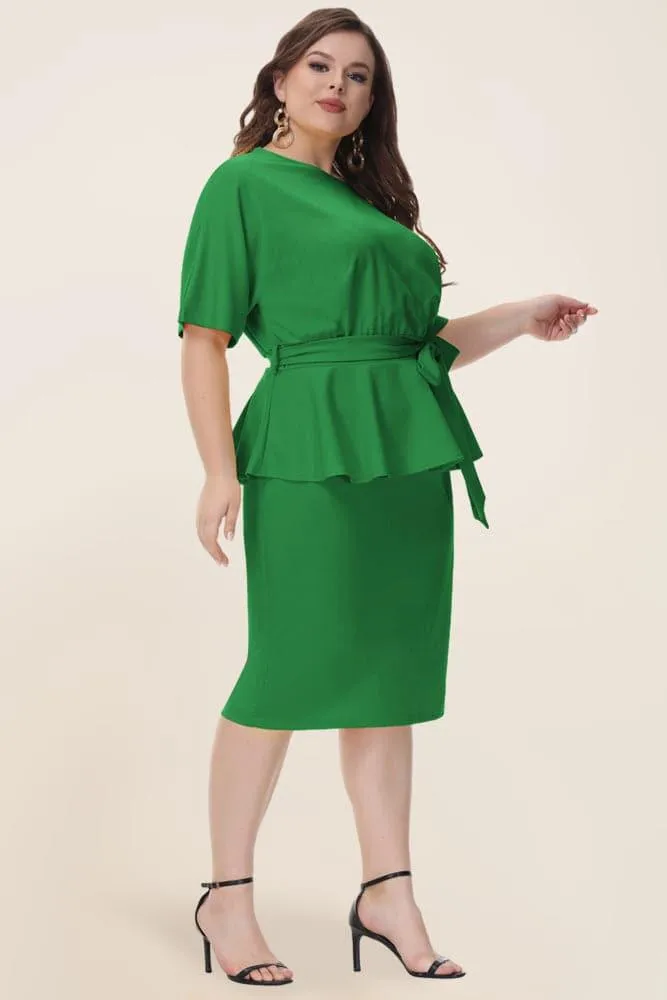 HN Twinset Sleeve Scoop Neck Bodycon Dress