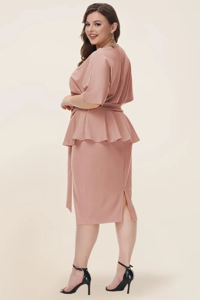 HN Twinset Sleeve Scoop Neck Bodycon Dress