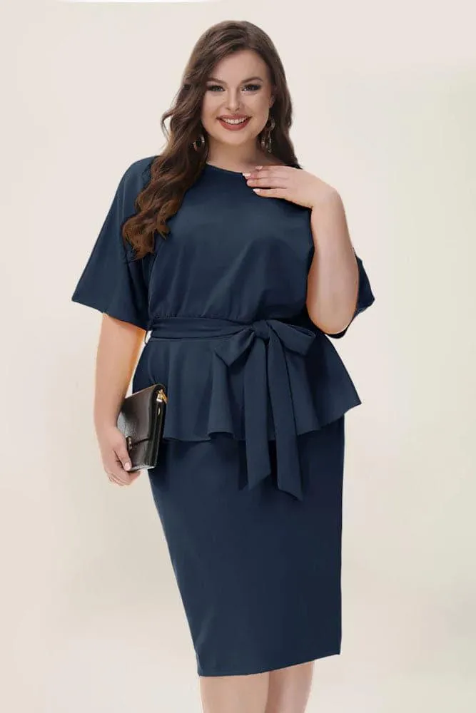 HN Twinset Sleeve Scoop Neck Bodycon Dress