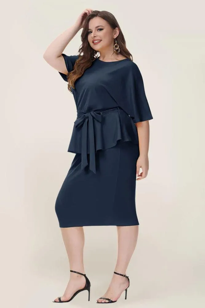 HN Twinset Sleeve Scoop Neck Bodycon Dress