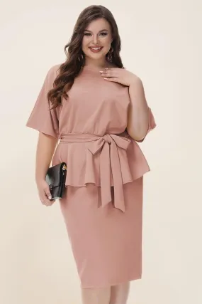 HN Twinset Sleeve Scoop Neck Bodycon Dress