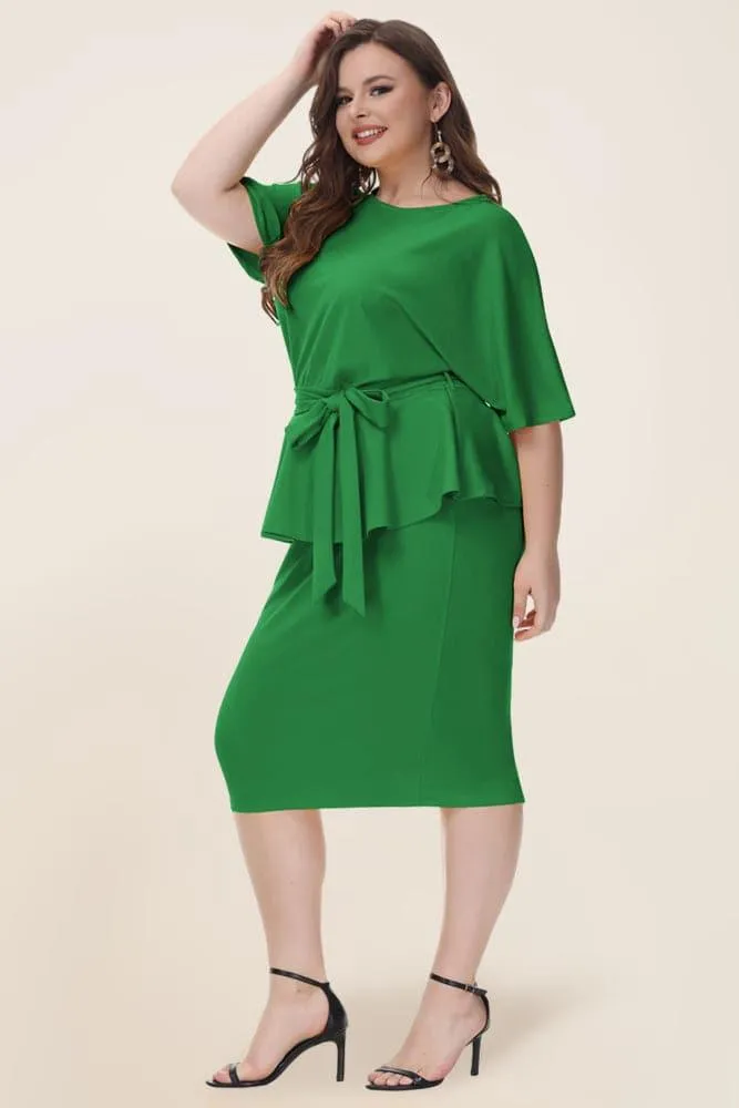 HN Twinset Sleeve Scoop Neck Bodycon Dress