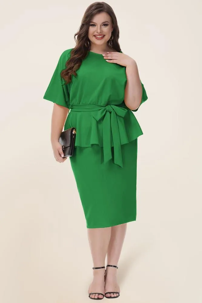 HN Twinset Sleeve Scoop Neck Bodycon Dress