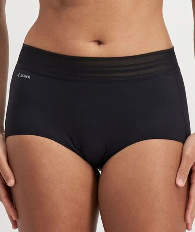 Jockey No Panty Line Promise Sheer Tops Full Brief - Black