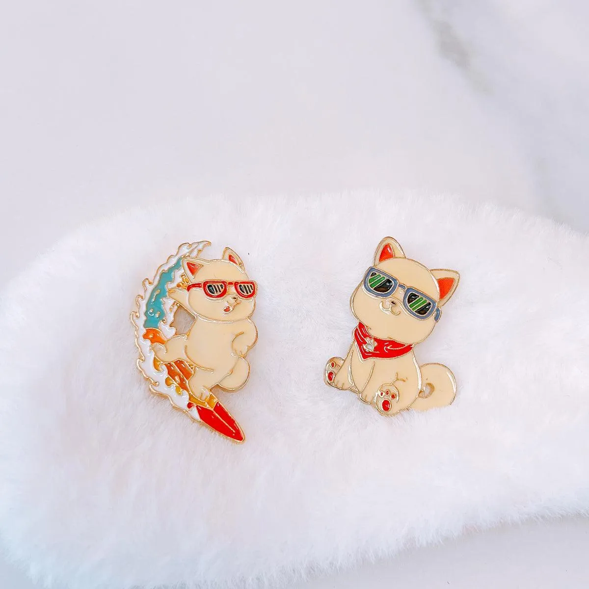 Kishu inu Cute Cartoon Dog Enamel Pin Kawaii Anime Lapel Pin Badge