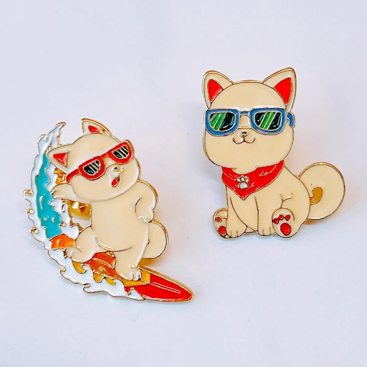 Kishu inu Cute Cartoon Dog Enamel Pin Kawaii Anime Lapel Pin Badge