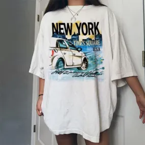 Ladies Printed Fashion Loose Top T-shirt
